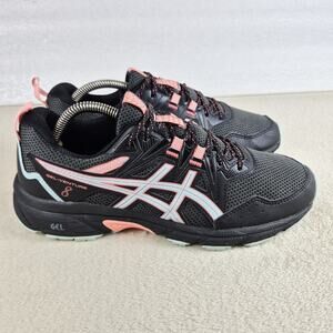 Asics Womens Gel Venture 8 1012A708 Black Trail Running Shoes Sneakers Size 9.5
